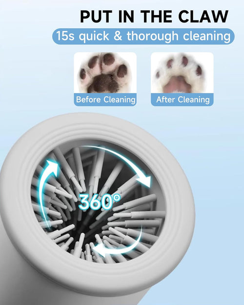 Automatic Dog Paw Cleaner for Dogs，2 Speeds Electric Paw Feet Cleaner for Small Medium Dogs Cats Pet